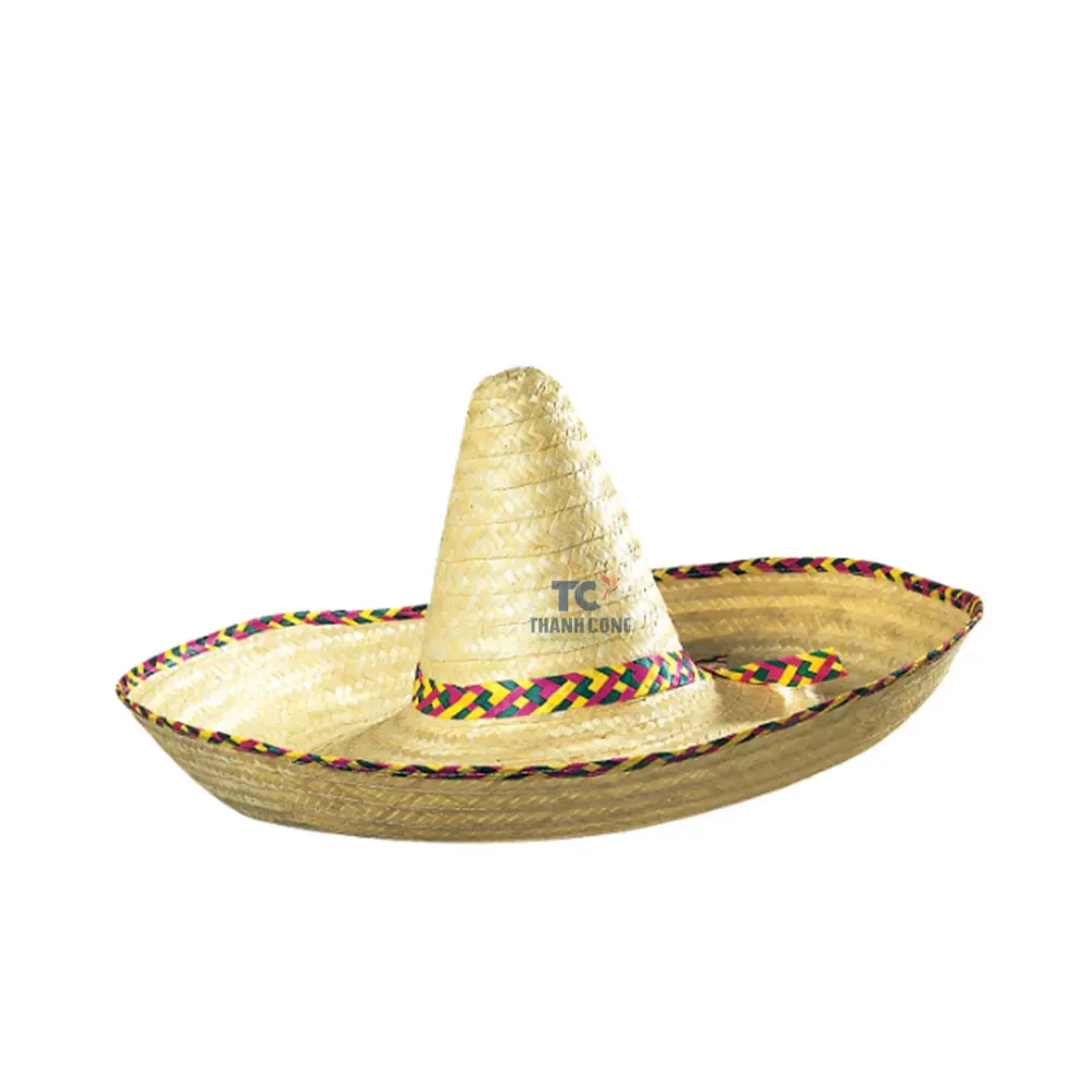 Bohemian con sombrero hat với serape TRIM mũ rơm Mexican serape trang phục Boho Cowgirl mũ