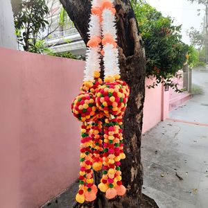 Multicolor Pompom Ball Hanging Hanging <strong>String</strong> with Pompom Balls Festive Pompom Door <strong>String</strong> For Decoration - Product Image 2