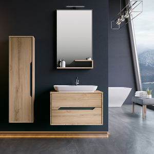 Galia Luxe 80 seramik lavabo ve temperli cam tezgah Galia 80 yeni tasarım ile çift kaplama banyo Vanity