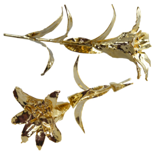 Designer and Natural Golden Colored Real Lily Pure Gold Dipped Flower Finishing Shiny Design Natural Lily Best for Festivals - Product Image 1