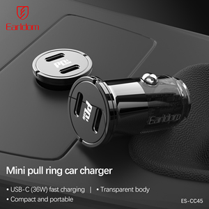 Earldom USB C araba şarjı, 36W çift bağlantı araba şarjı hızlı şarj PD şarj hızlı şarj tipi C araç adaptörü telefon için - Product Image 2