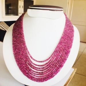 Rubellite חרוזים עם 10 מחרוזות שונים צבע וגודל באיכות כל טבעי אבנים עם נכון צבע בעבודת יד בתפזורת מוצר