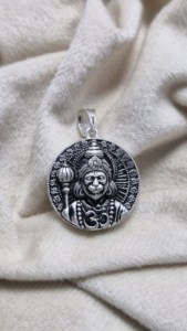 Handmade 925 Bạc hanuman Ji Mặt dây chuyền dấu hiệu xác minh, phước lành và bảo vệ - Product Image 6