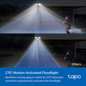 กล้องอิน C720 4MP สมาร์ทฟลัดไลท์สำหรับกลางแจ้งในร่มและใช้เครือข่ายที่มองเห็นในเวลากลางคืน CMOS ตรวจจับการเคลื่อนไหว CCD ระบบคลาวด์แบบสองทาง - Product Image 6