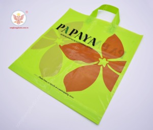 Custom <strong>Soft</strong> <strong>Loop</strong> <strong>Handle</strong> Plastic Bags HDPE/LDPE <strong>Loop</strong> <strong>Handle</strong> Restaurant Takeaway Plastic <strong>Soft</strong> Material Bags for Shop - Product Image 2