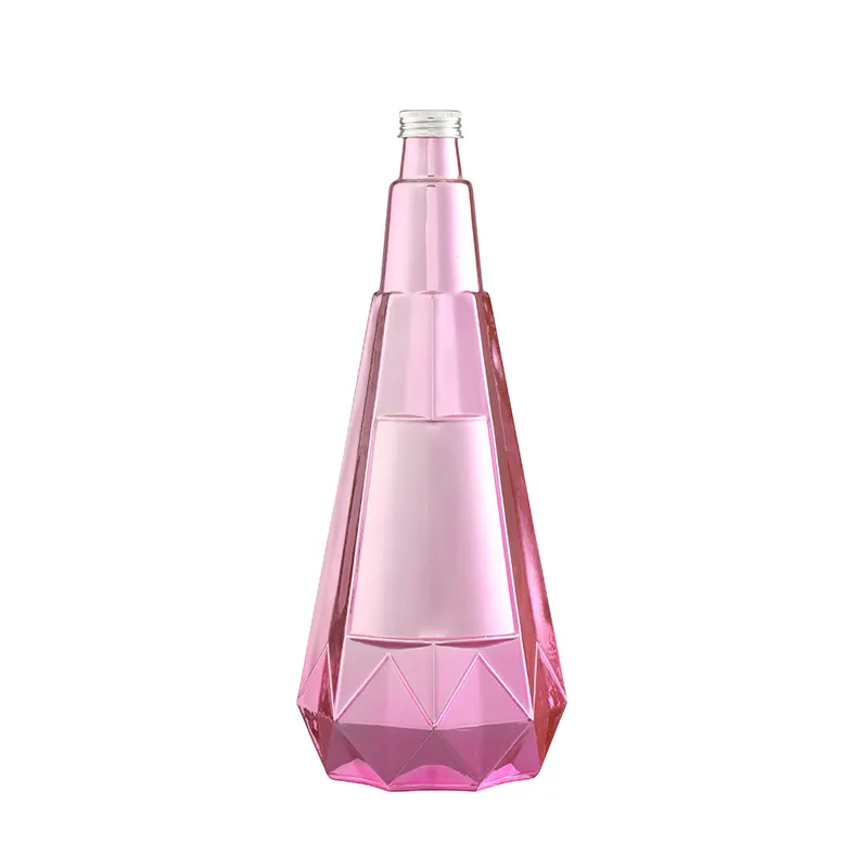 בקבוק אחסון מזכוכית משקה בצורת חרוט 350 מ""ל עם פקק