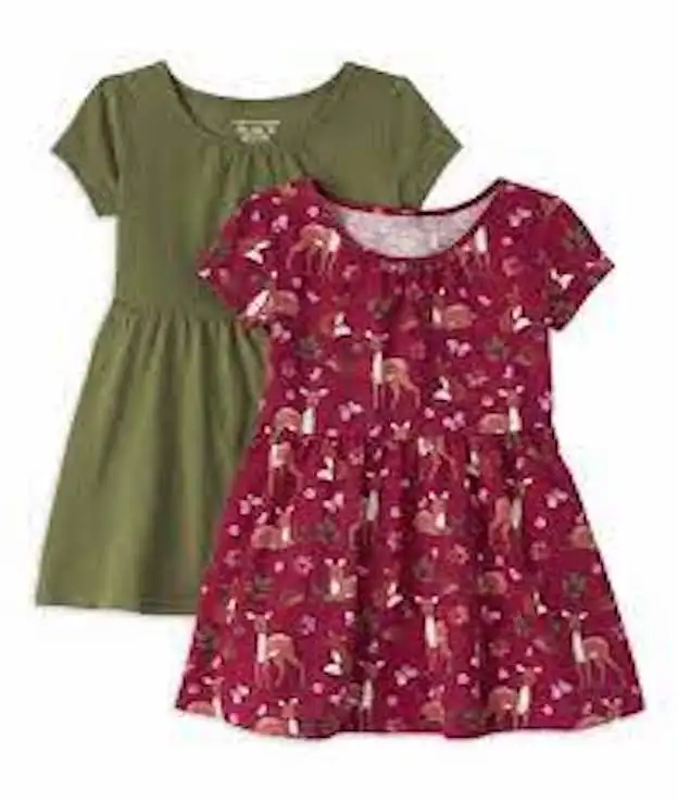 La última ropa para niños para niñas, diseño único, púrpura, rosa, rojo, ropa para niñas, vestido de tela suave, ropa para niñas