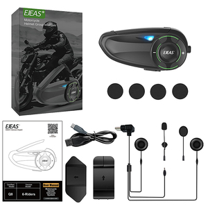 EJEAS-Casco de motocicleta Q8 personalizado, auriculares inalámbricos con Bluetooth, sistema de comunicación, interfono impermeable para moto - Product Image 6