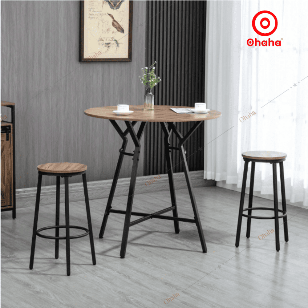 Bois Marron-4 chaises