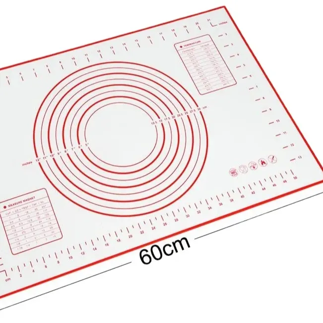 Fabricant chinois tapis de pâtisserie tapis de cuisson en silicone pur pâte à rouler Fondant avec mesures