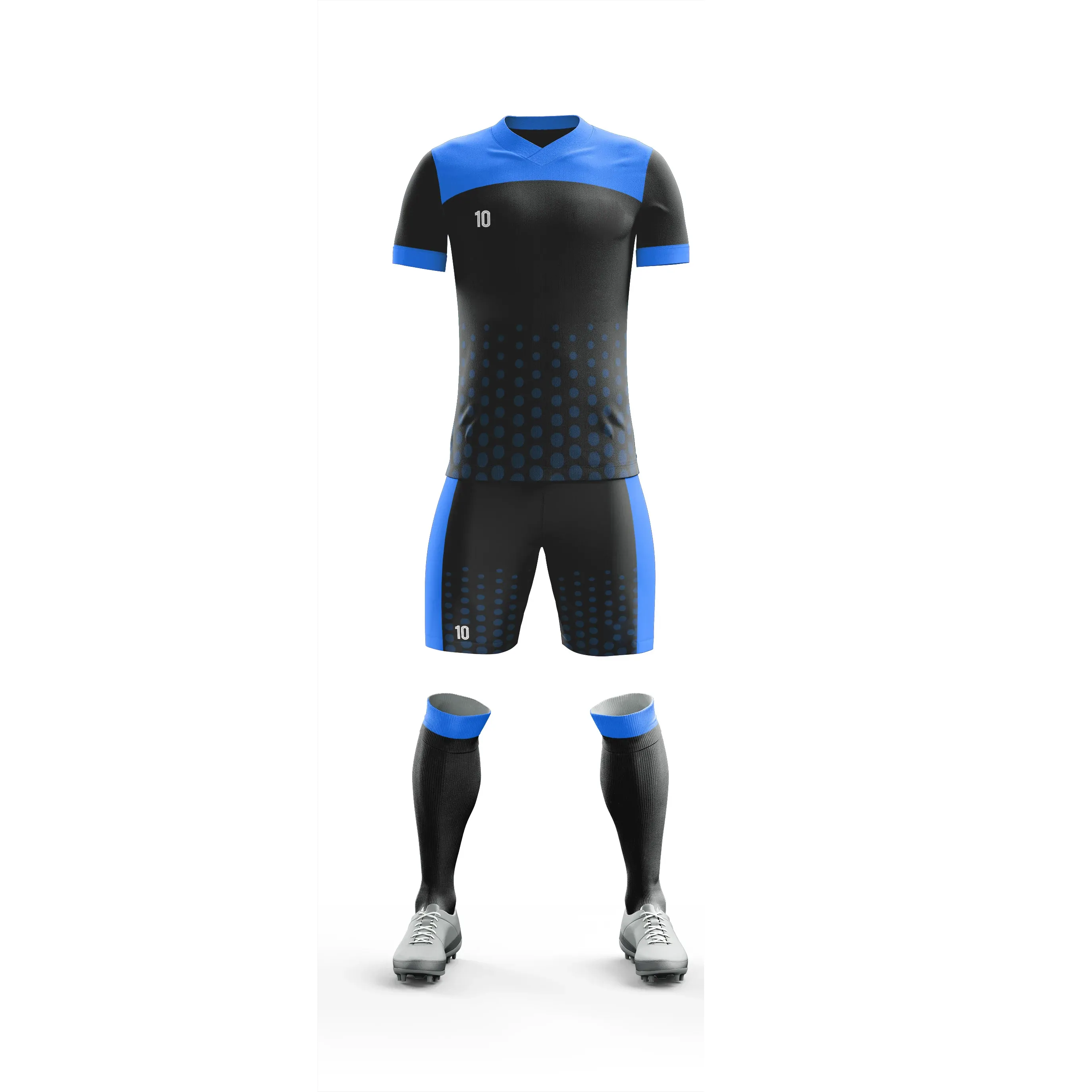 Professionele Hoge Kwaliteit Aangepaste Logo Afdrukken Lichtgewicht Polyester Materiaal Nieuw Ontwerp Voetbal Uniform