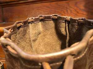 Brown Leather <strong>Pouches</strong> Vintage Leather Coin <strong>Pouches</strong> Leather Drawstring Bag Jewelry Bag at Wholesale Price From Indian Exporter - Product Image 2