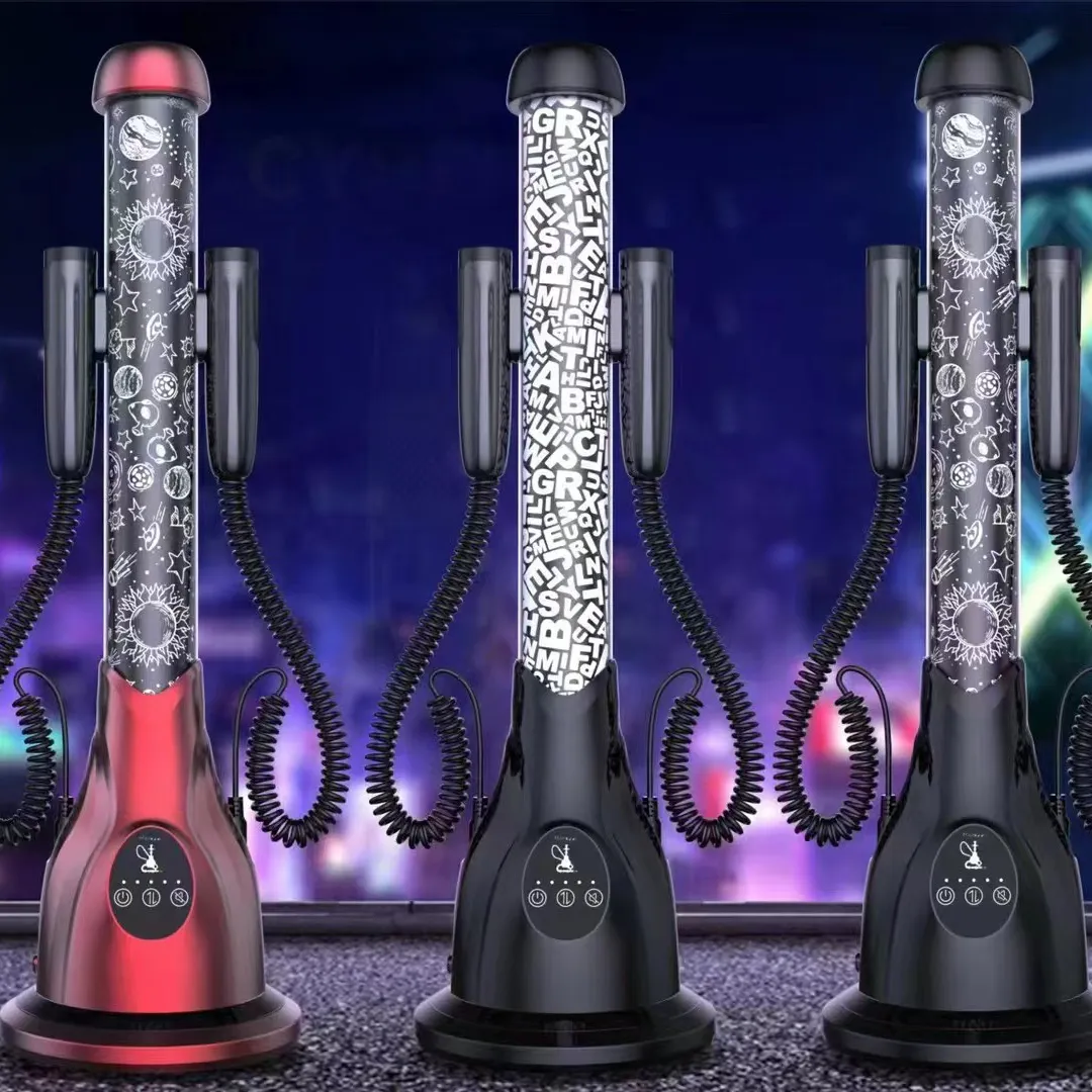 Nhà Máy Trực Tiếp Bán Buôn Biểu Tượng Tùy Chỉnh Điện Tử Shisha Hookah Với Ánh Sáng Laser Cho Phòng Chờ Thanh