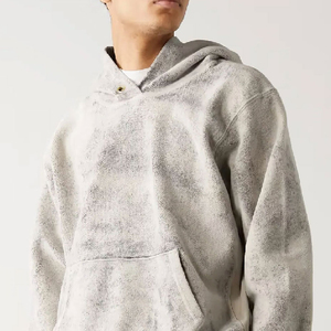 Logotipo personalizado Básico, Algodão Blended Homens Acid Wash Hoodie Manga Longa Oversized Streetwear Pullover Hoodies e Camisolas para Homens