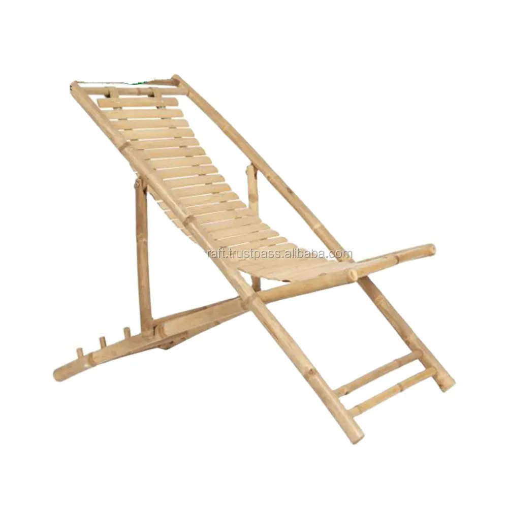 Silla de playa plegable de bambú, muebles de acampada, el mejor diseño, venta al por mayor, Vietnam