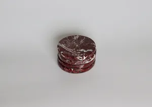 批发价格的现代经典手工大理石杯垫套装耐用美观的餐桌保护