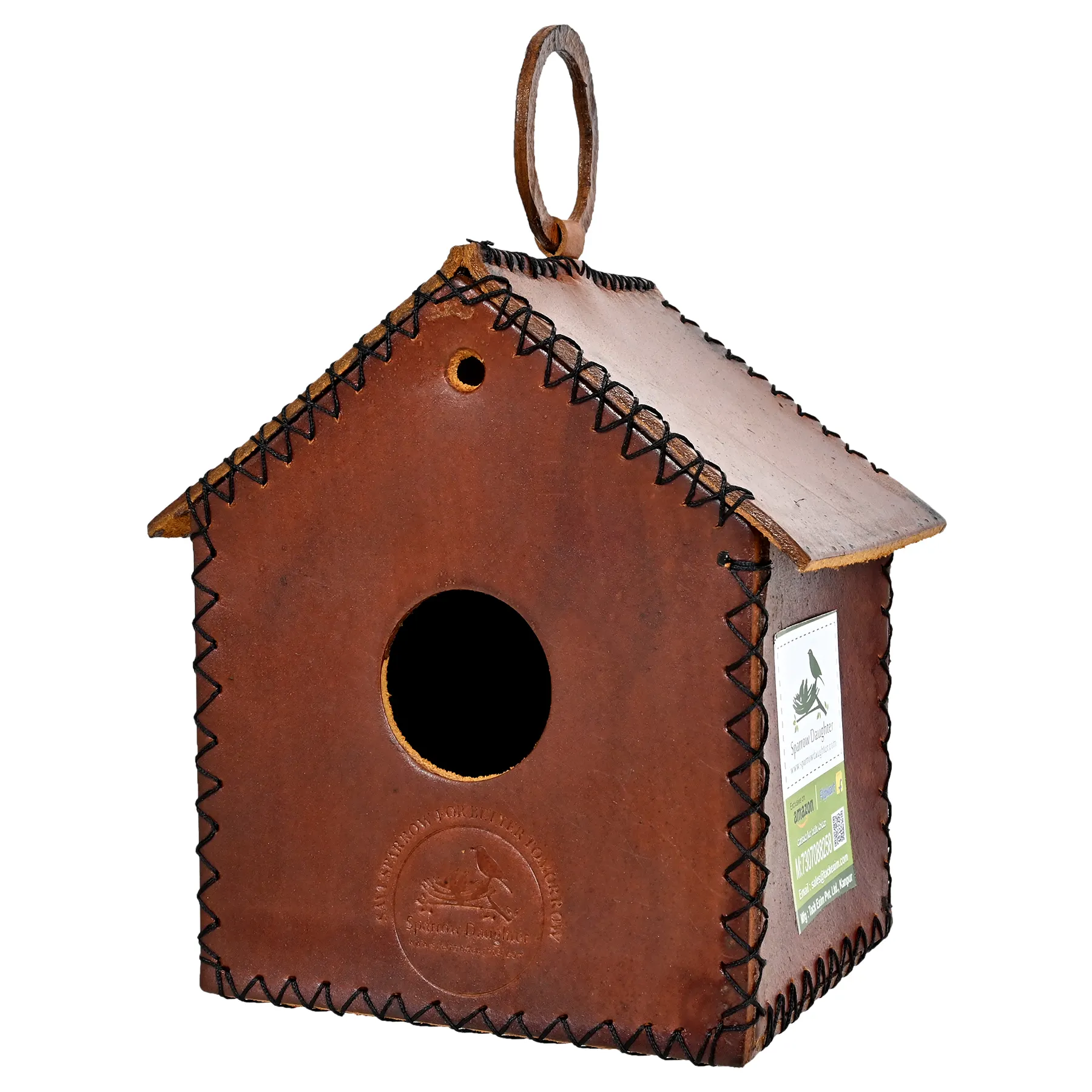 FABRIK PREIS LEDER VOGEL HAUS VOLL HAND GEFERTIGTE HAND STITCHED SMALL BIRD HOUSE HANGING RING FÜR DEKORATE JEDER WO