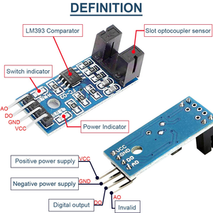 Módulo de Sensor de velocidad comparador Aismartlink LM393 Chip Motor tipo ranura de medición IR optoacoplador para detección de velocidad del Motor también - Product Image 3