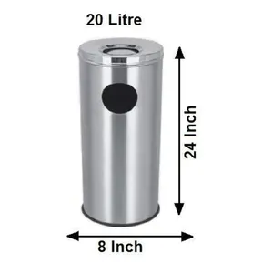 Cubo de basura de Metal comercial redondo, cubo de basura de reciclaje de parque público, contenedores de basura, caja de almacenamiento de cesto de basura para uso en interiores - Product Image 3