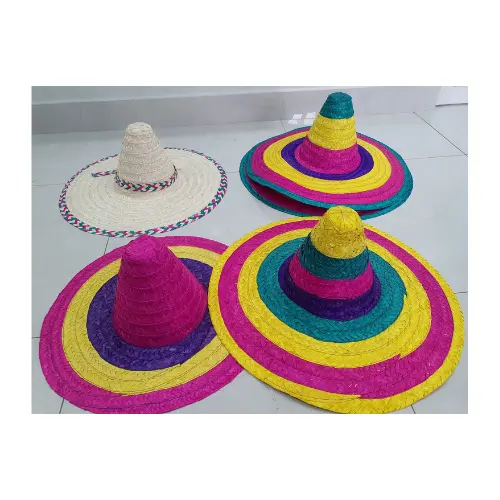 Sombrero de paja mexicano tradicional sombrero de paja/sombrero de paja mexicano hecho de hoja de palma o algas marinas respetuoso con el medio ambiente de Vietnam