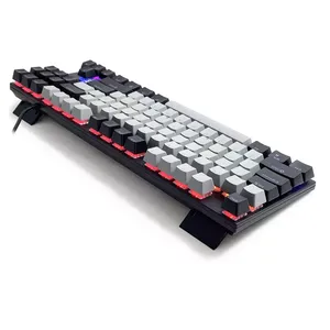 87-Key Anti-ghosting interruptor azul USB com fio mecânico Gaming <span class=keywords><strong>Keyboard</strong></span> Backlight PBT ABS Material Língua Inglês metal Características