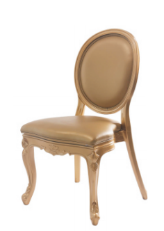 Chaise Louis en bois massif doré