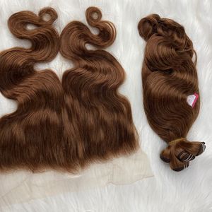 כהה חום מים גוף גלי חבילות שיער Weave שיער טבעי חבילות עבור שחור נשים עם Hd תחרה פרונטאלית 13x4 13x6