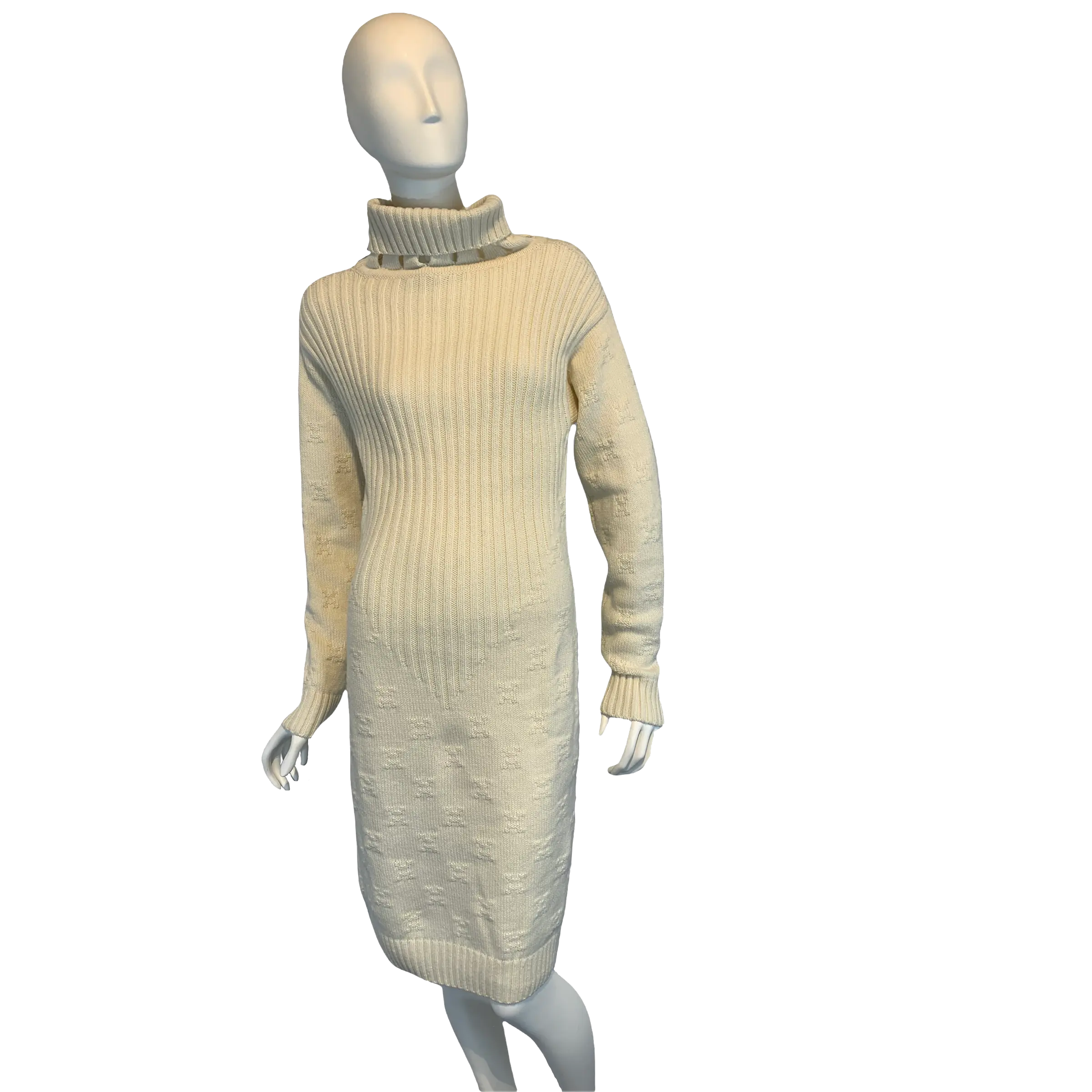 Vestido informal de punto para mujer, prenda de manga larga con cuello redondo, 90% lana, cachemira, hecho en Italia, de alta calidad, 10%