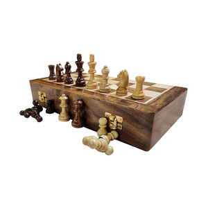 Bộ Trò Chơi Cờ Vua Bằng Gỗ Nguyên Chất Sản Xuất Lớn Nhất Với Đá Xà Phòng Đồng Xu Cờ Vua - Product Image 1