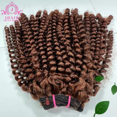 Vendas do Natal Jerry Curly Único Doador Cabelo Duplo Desenhado Vietnamita Raw Curly Hair Bundles Extensão Do Cabelo Humano