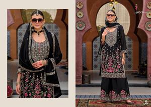 Nakış iş üst dijital baskı ile zarif Chinon Dupatta Plazo Set düğün resepsiyonları ve geleneksel etkinlikler için mükemmel - Product Image 4