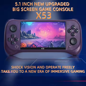 คอนโซลเกมมือถือ X53หน้าจอ5.1นิ้ว HD เพลงย้อนยุควิดีโอดูวิดีโออ่านหนังสืออิเล็กทรอนิกส์เครื่องเล่นเกมมือถือสำหรับเป็นของขวัญเด็ก