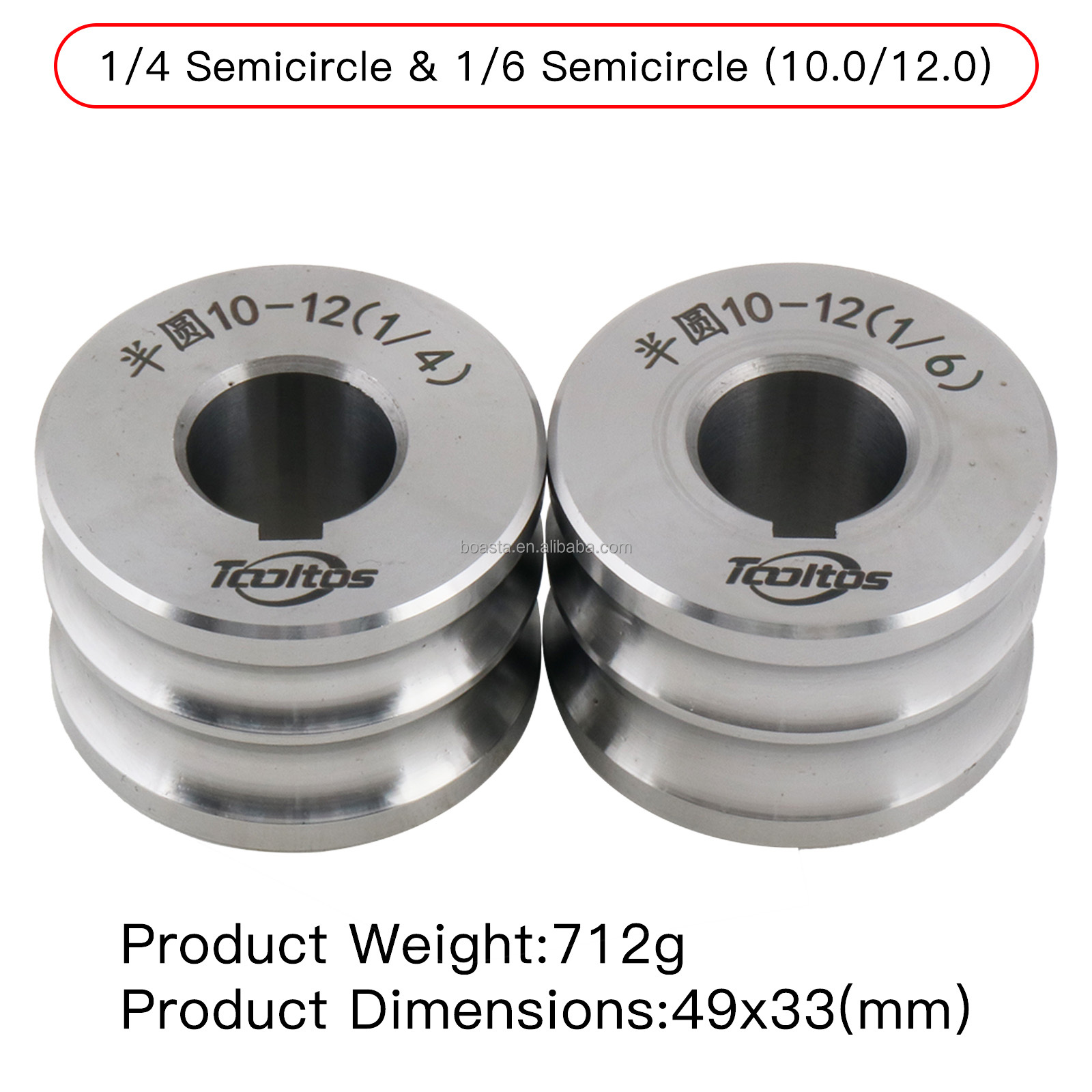Roues semi-rondes 5012-1/4 et 5022-1/6 10/11/12 mm