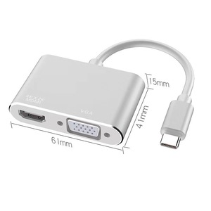 2合1集线器坞站USB输入4k分辨率VGA HDMI高清分路器坞站，用于视频捕获和录制与Windows 10兼容 - Product Image 1