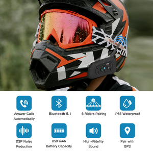 Ejeas V6 Pro 6 jinetes motocicletas sistema de intercomunicación intercomunicador simultáneo y música moto intercomunicador - Product Image 4
