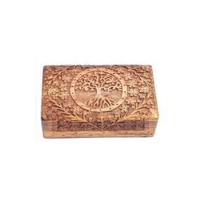 キッチン装飾用スプーン付きマルチコンパートメントウッドMasala Dabbaインドスタイル料理に最適なギフト - Product Image 2