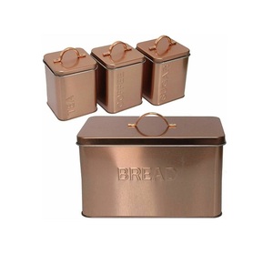 新款手工铜罐4件套，方形，非常昂贵，适用于餐厅罐 - Product Image 1