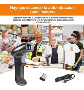WHS-22 2Dバーコードスキャナー2.4Ghz RFワイヤレス + <span class=keywords><strong>Bluetooth</strong></span> + USB QRコードリーダータイプC充電高品質