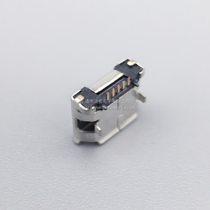 微usb 5p母插座5.9 SMT (表面安装技术) 卷边，带支柱麦克风充电端口连接器微型连接器