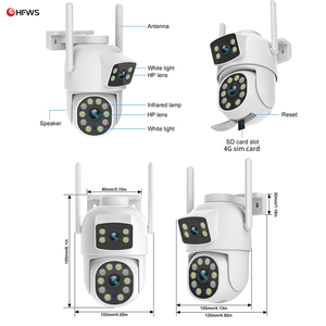 4G Sim kart 6MP güneş Cctv kamera çift Lens çift ekran Ai insan otomatik izleme kablosuz CCTV açık Wifi Ptz kamera - Product Image 6