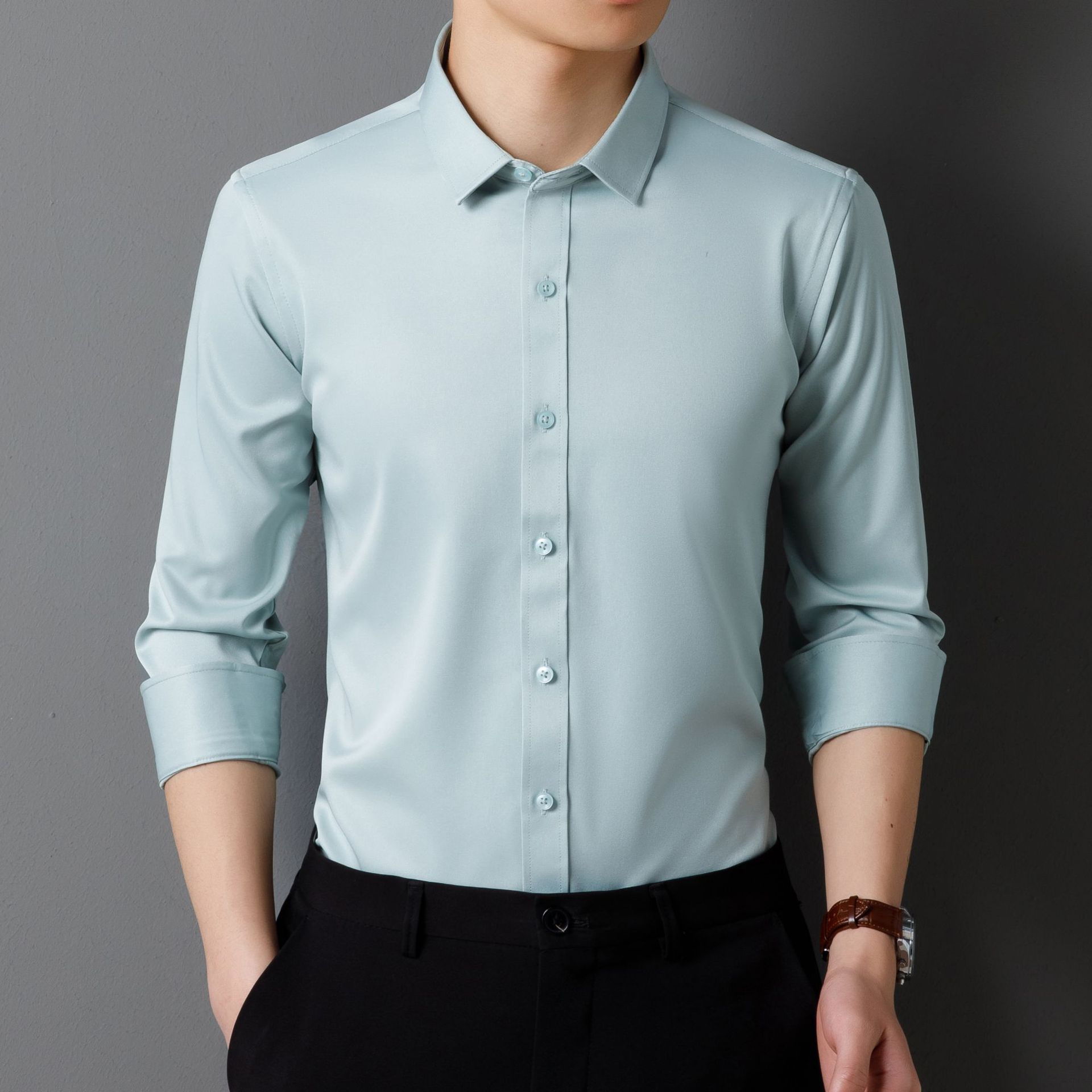 Elastic long sleeves-bean green-8811