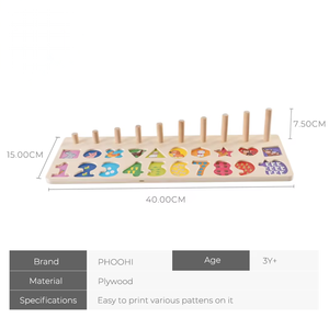 Hot Sales 3 in 1 <strong>Shape</strong> <strong>Number</strong> Recognition Activity Matching Board Wooden Educational Toy for Kids 3 + - Product Image 2