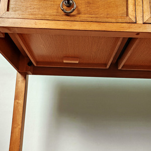 โต๊ะคอนโซลไม้แข็งสีน้ำตาลเข้มพร้อมลิ้นชักเก็บของ3ช่องตู้ห้องโถงแบบวินเทจสำหรับห้องนั่งเล่นเฟอร์นิเจอร์โรงแรม - Product Image 3