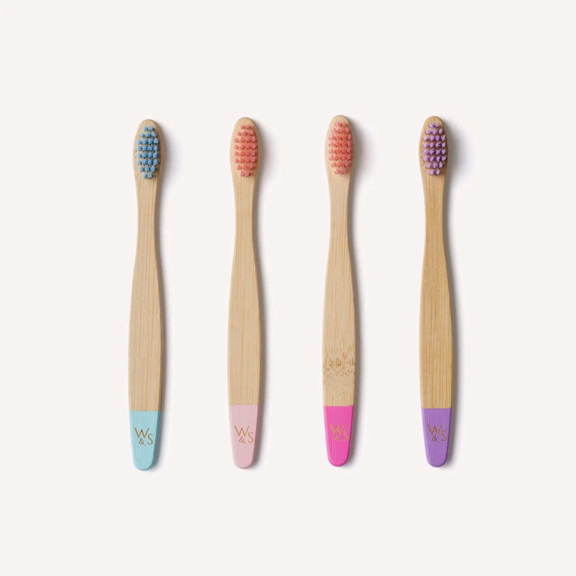 Ovely-cepillo de dientes de bambú con cerdas de colores suaves para niños pequeños