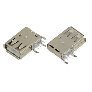 USB 2.0ชนิด A สายชาร์จลวดเสียบด้านข้างยาว19.5มม. ช่องเสียบ4ขา USB ที่ชาร์จตัวเมีย - Product Image 1
