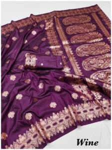En kaliteli en trend çekici Modern tarzı Banarasi ipek Saree el <span class=keywords><strong>Katha</strong></span> Pallu ayna ile Online alışveriş hindistan çalışmak