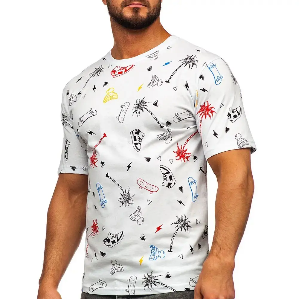 Camiseta vintage com estampa de tela 100% algodão com logotipo personalizado para homens, camiseta hip hop