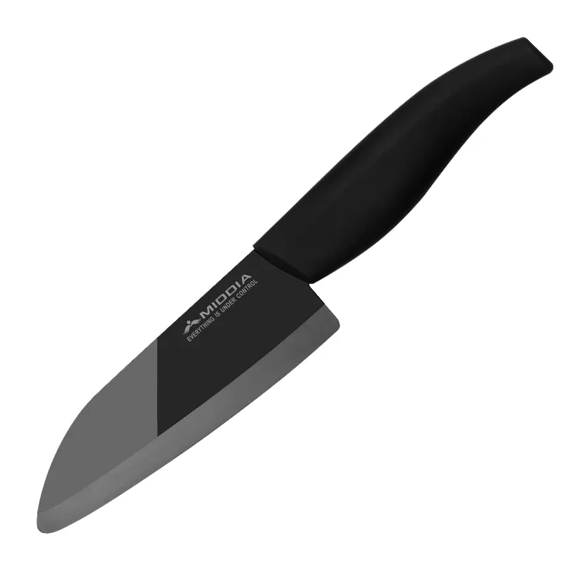 سكين مطبخ لشيف السيراميك بشفرة مرآة سوداء اللون تصميم حسب الطلب من MIDDIA