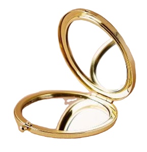 Gương Bỏ Túi Kim Loại Hình Tròn Hai Mặt Theo Yêu Cầu Gương Trang Điểm Mini Mạ Vàng Gương Bỏ Túi Hình Trái Tim Màu Vàng Bạc - Product Image 3
