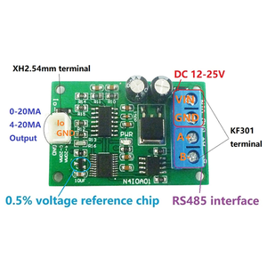 Módulo N4IOA01 Modbus RTU RS485 a 4-20MA 0-20MA Generador de señal de corriente 12V DC DAC Board